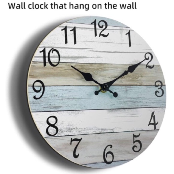 Rustic Wall Clock with Black Numbers 14 inches NIB - Picture 3 of 11